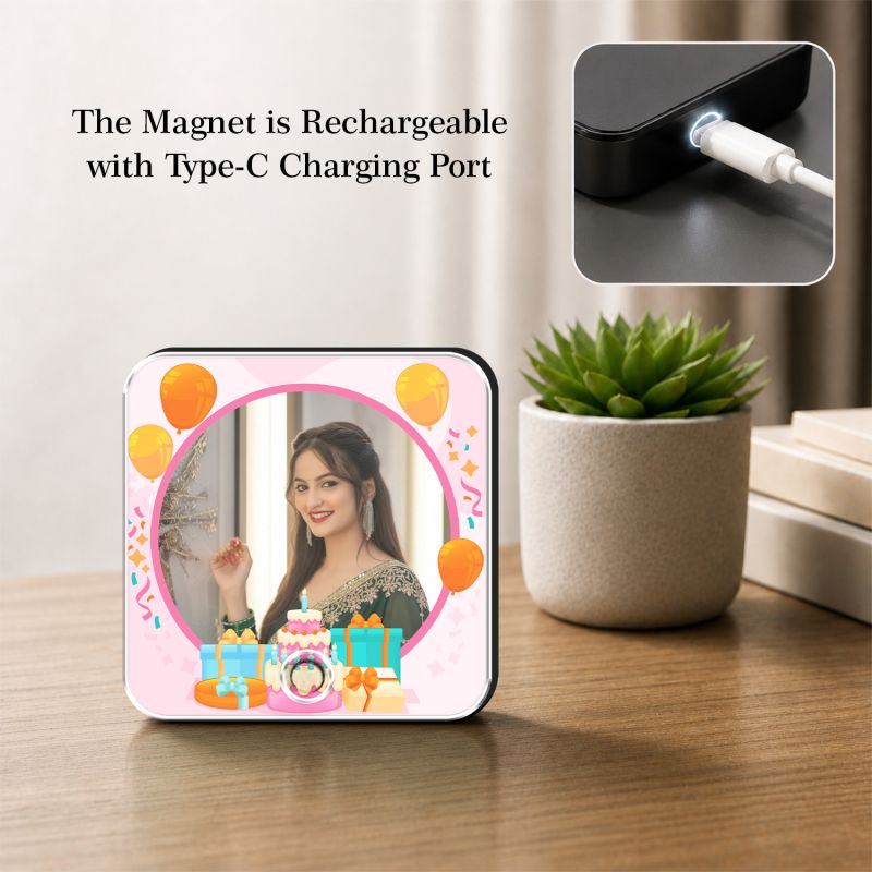 Personalized Musical Fridge Magnet for Home Decor Music Box Fridge Magnet Birthday Gift for Wife Playable Music Feature Rechargeable with On/Off Button